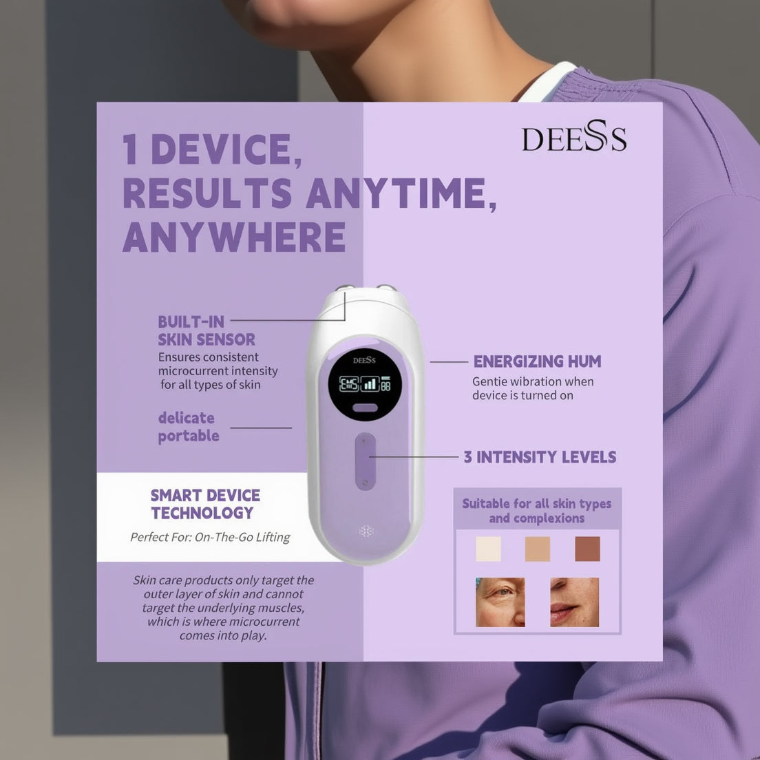 DEESS GP520Fashion Facial Machine Beauty Instrument Home Use Hydrated Facial Machine Radio Frequency Skin Tightening Hifu Beauty
